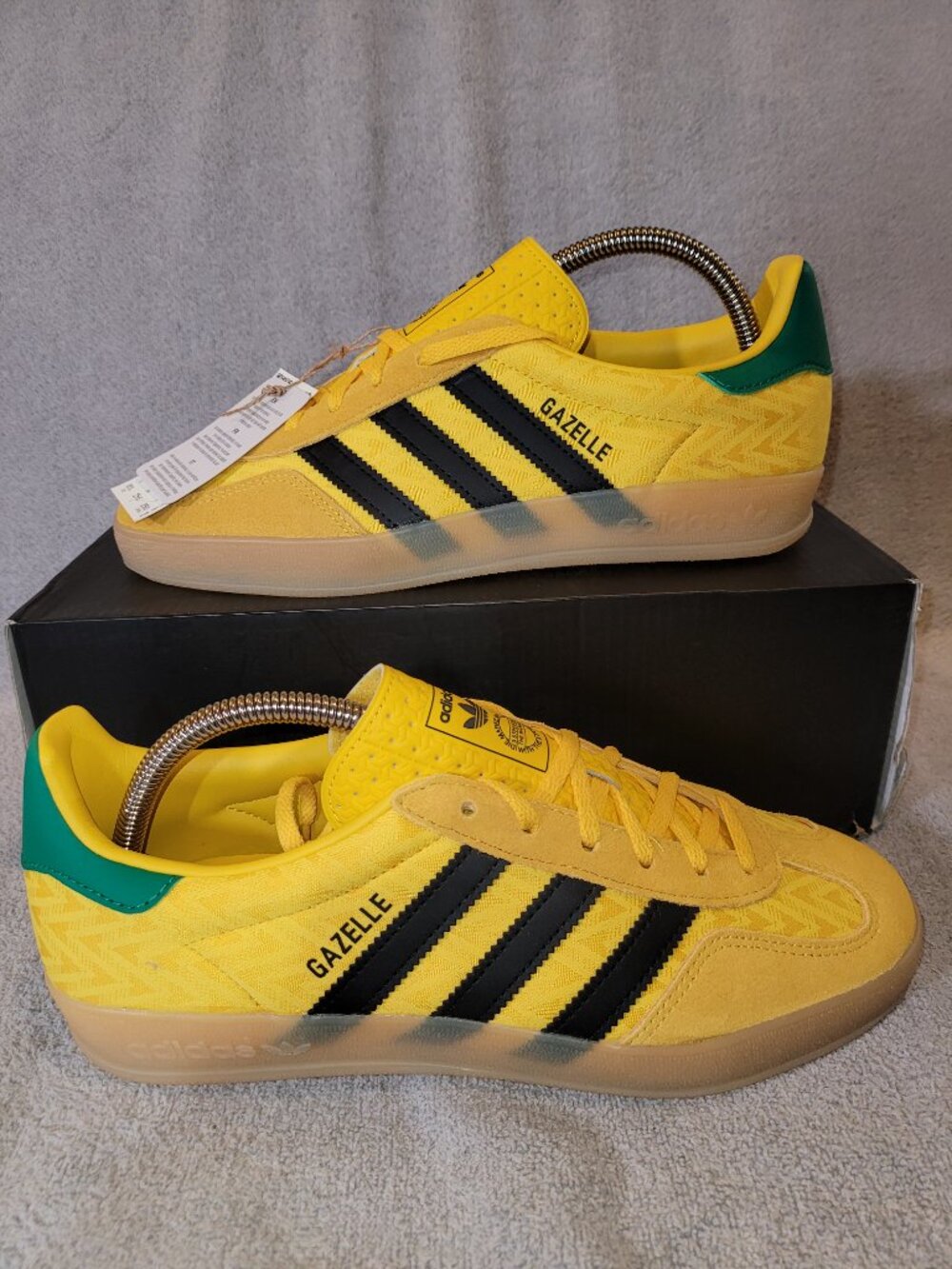 Adidas Gazelle Indoor W Yellow Black Green JR2417 Women's Size 8.5 Sneakers NEW
